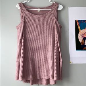 Blush no shoulder thermal sweater